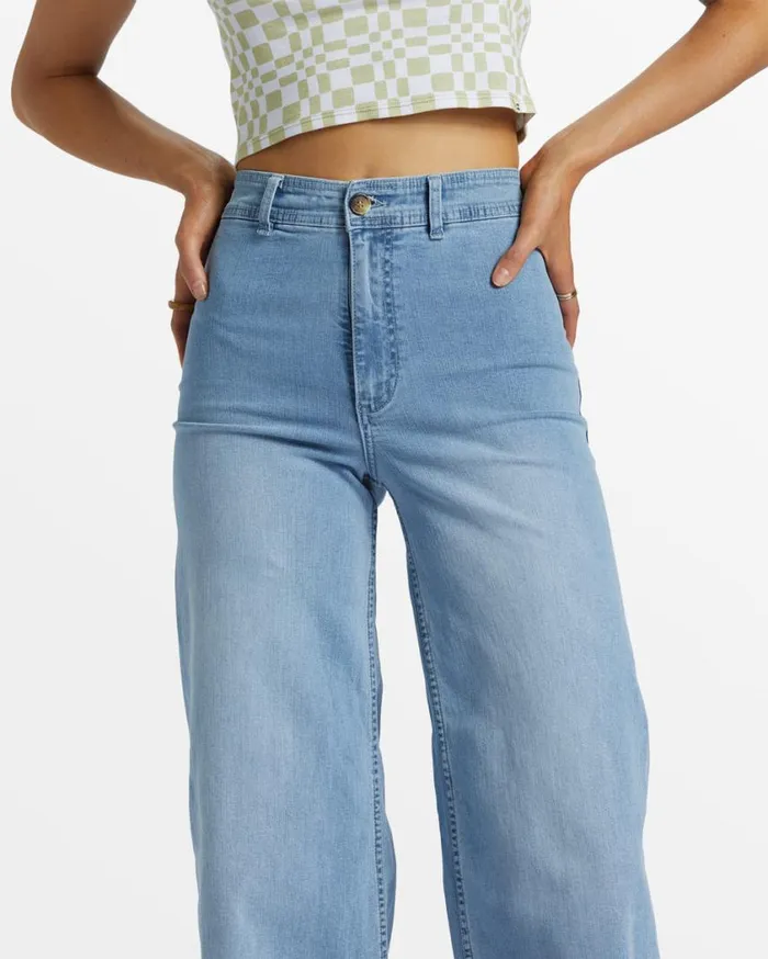 Billabong Free Fall Indigo WideLeg Jeans Surf Spray Womens Jeans and Pants Billabong Free Fall Indigo WideLeg Jeans Surf Spray Womens Jeans and Pants