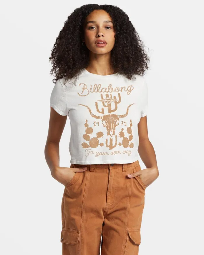 Billabong Go Your Own Way TShirt Salt Crystal Womens Tops