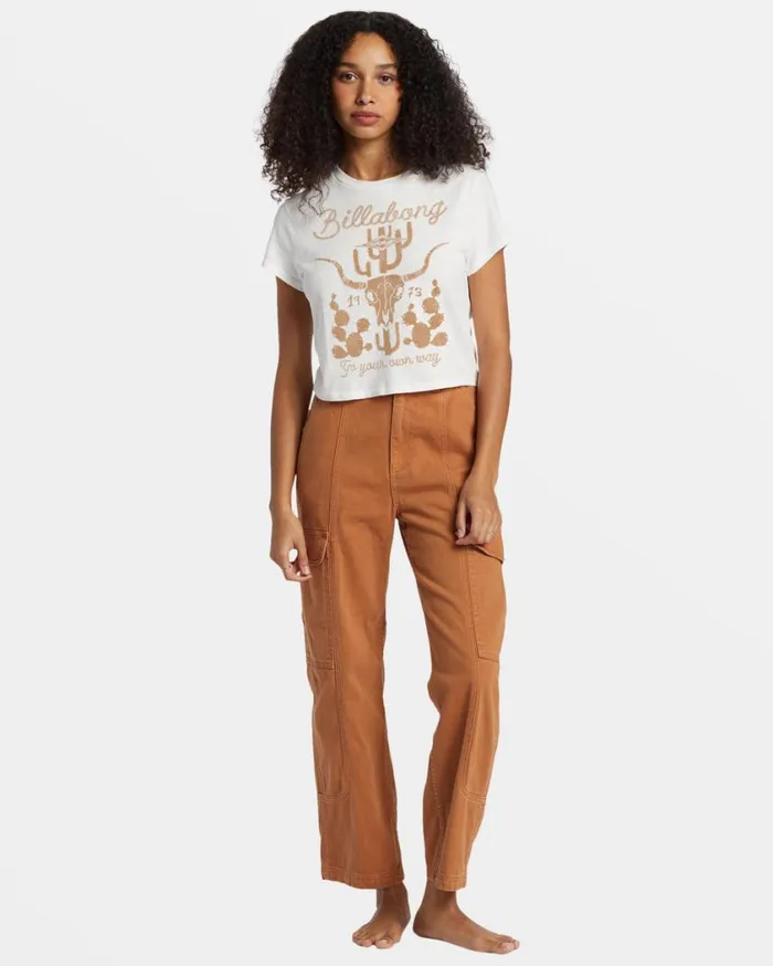 Billabong Go Your Own Way TShirt Salt Crystal Womens Tops Billabong Go Your Own Way TShirt Salt Crystal Womens Tops