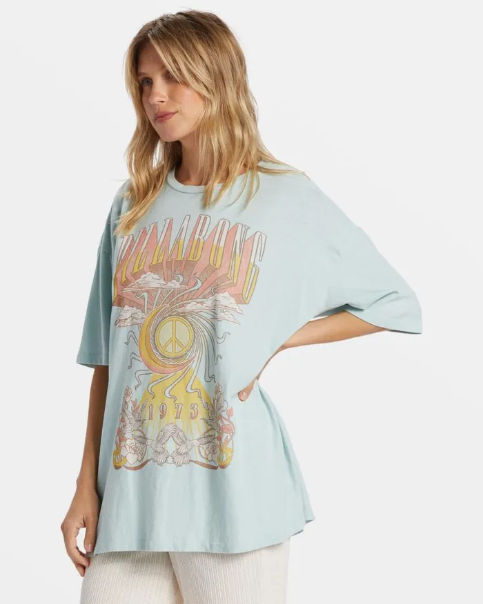 Billabong Head In The Clouds TShirt Sea Fog Womens Graphic Tees and Tanks Billabong Head In The Clouds TShirt Sea Fog Womens Graphic Tees and Tanks
