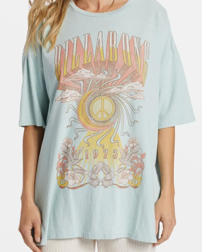Billabong Head In The Clouds TShirt Sea Fog Womens Graphic Tees and Tanks Billabong Head In The Clouds TShirt Sea Fog Womens Graphic Tees and Tanks