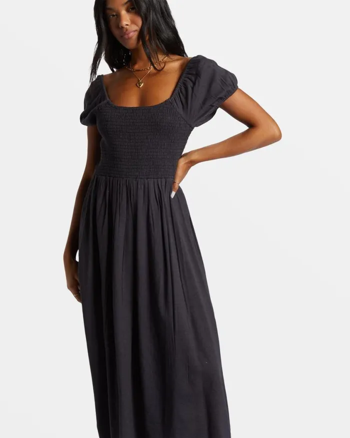 Billabong Midnight Sky Midi Dress Black Sands Womens Dresses