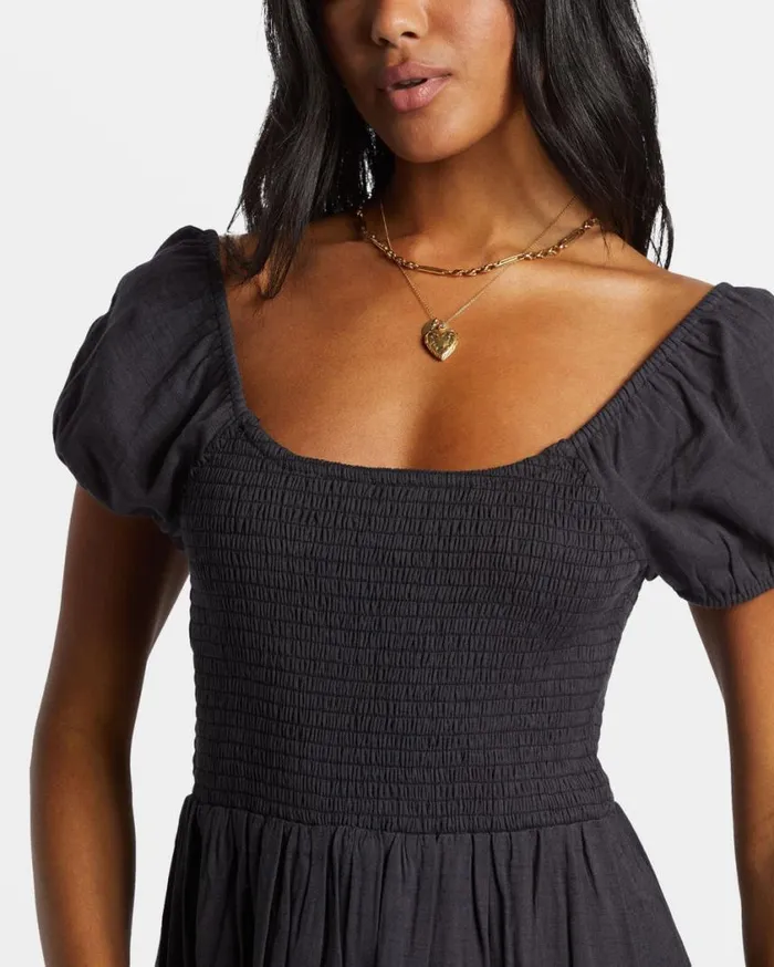 Billabong Midnight Sky Midi Dress Black Sands Womens Dresses