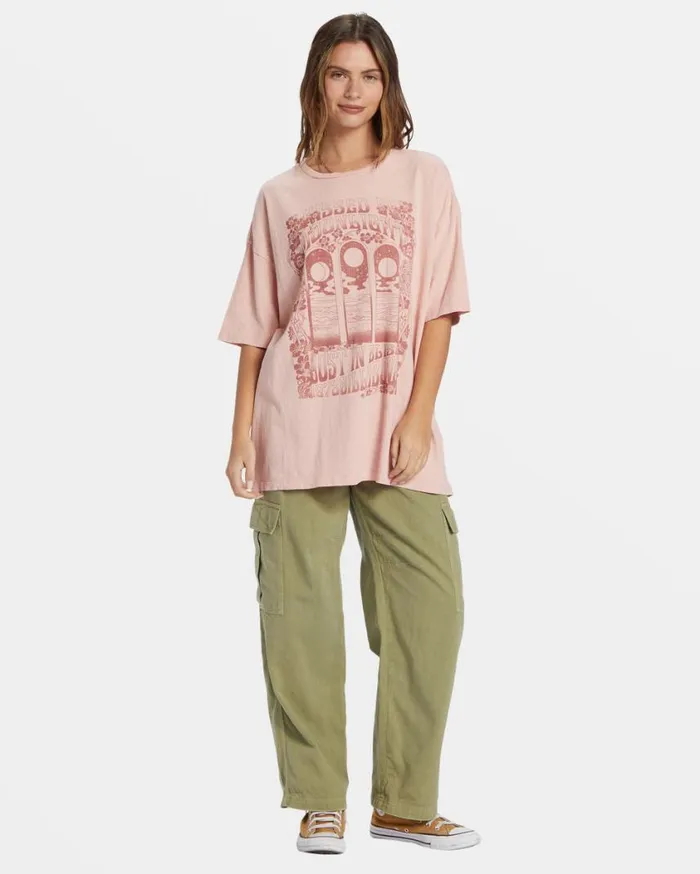 Billabong Moon Kiss TShirt Dusty Peach Womens Graphic Tees and Tanks Billabong Moon Kiss TShirt Dusty Peach Womens Graphic Tees and Tanks