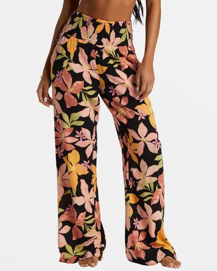 Billabong New Waves 2 WideLeg Pants Kiss The Earth Womens Jeans and Pants Billabong New Waves 2 WideLeg Pants Kiss The Earth Womens Jeans and Pants