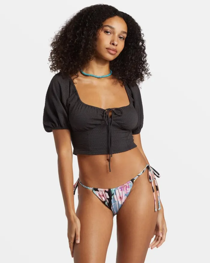 Billabong Posy Crop Top Black Sands Womens Tops