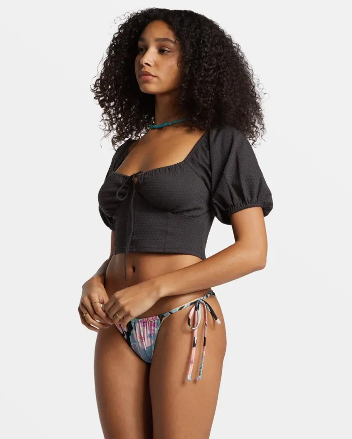 Billabong Posy Crop Top Black Sands Womens Tops Billabong Posy Crop Top Black Sands Womens Tops