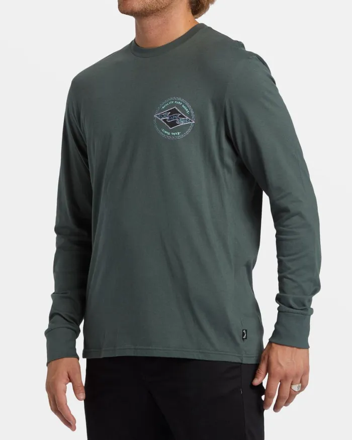 Billabong Rotor Diamond Long Sleeve Tshirt Slate Green Mens TShirts Billabong Rotor Diamond Long Sleeve Tshirt Slate Green Mens TShirts