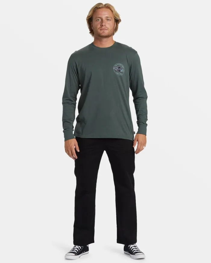 Billabong Rotor Diamond Long Sleeve Tshirt Slate Green Mens TShirts Billabong Rotor Diamond Long Sleeve Tshirt Slate Green Mens TShirts