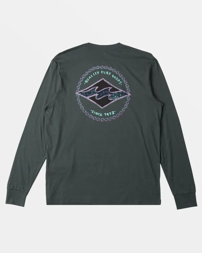Billabong Rotor Diamond Long Sleeve Tshirt Slate Green Mens TShirts Billabong Rotor Diamond Long Sleeve Tshirt Slate Green Mens TShirts