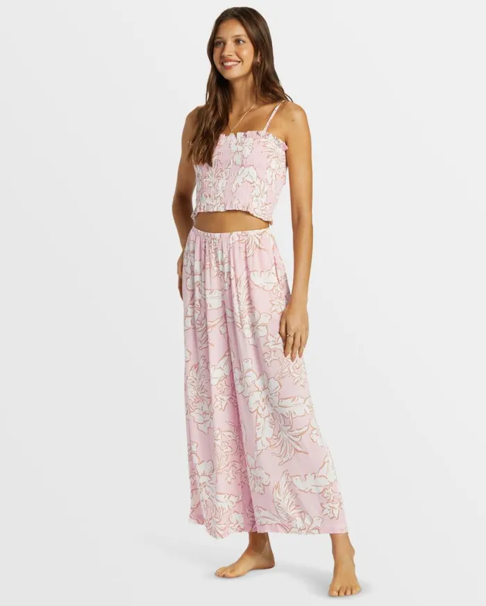Billabong Sun Catcher Elastic Waist Printed Pants Feelin Peachy Womens Jeans and Pants Billabong Sun Catcher Elastic Waist Printed Pants Feelin Peachy Womens Jeans and Pants