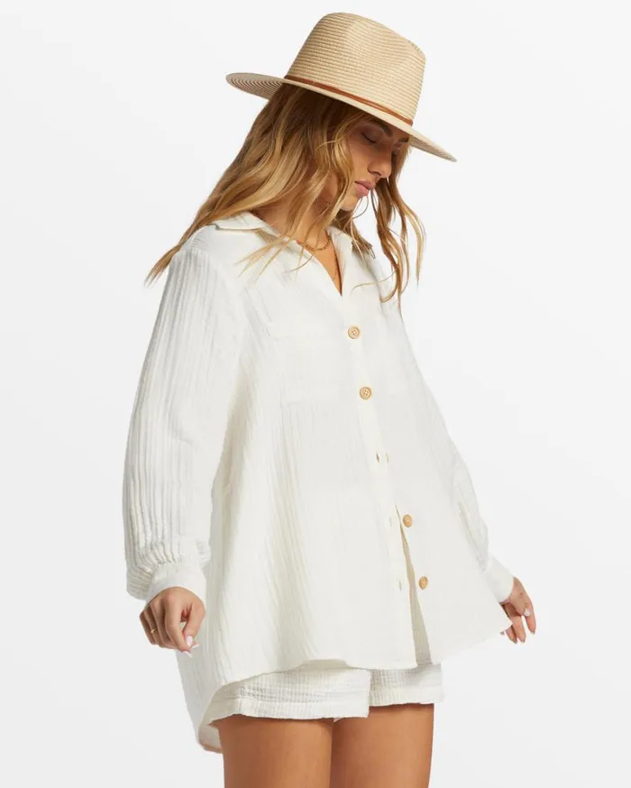 Billabong Swell Shirt Woven Shirt Salt Crystal Womens Tops Billabong Swell Shirt Woven Shirt Salt Crystal Womens Tops