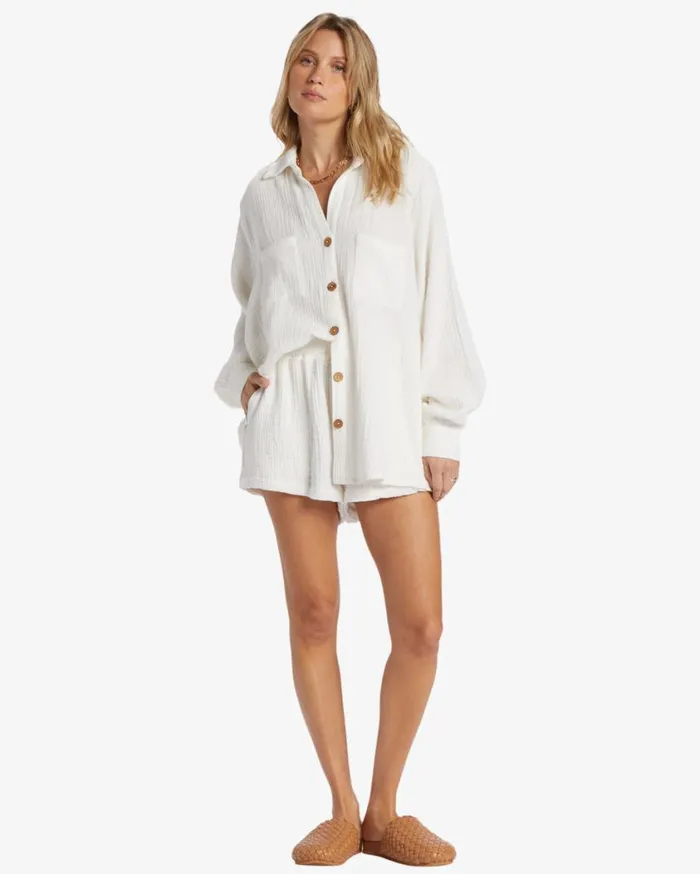 Billabong Swell Shirt Woven Shirt Salt Crystal Womens Tops Billabong Swell Shirt Woven Shirt Salt Crystal Womens Tops