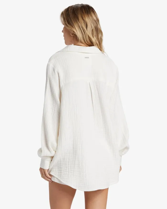 Billabong Swell Shirt Woven Shirt Salt Crystal Womens Tops Billabong Swell Shirt Woven Shirt Salt Crystal Womens Tops