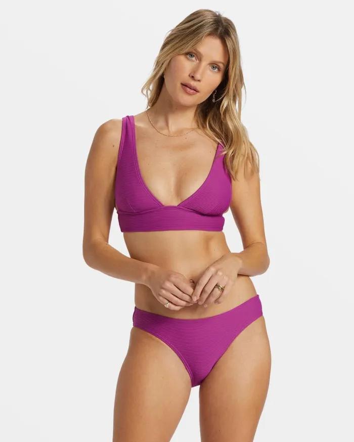 Billabong Tanlines Remi Plunge Bikini Top Berry Bliss Womens Bikinis
