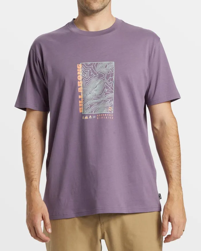 Billabong Topography TShirt Dusty Grape Mens TShirts