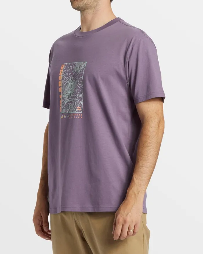 Billabong Topography TShirt Dusty Grape Mens TShirts Billabong Topography TShirt Dusty Grape Mens TShirts