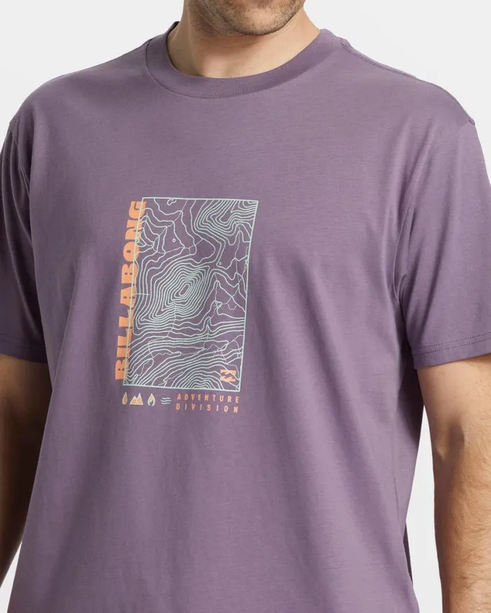 Billabong Topography TShirt Dusty Grape Mens TShirts Billabong Topography TShirt Dusty Grape Mens TShirts