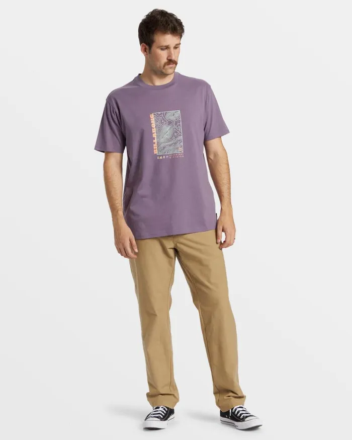 Billabong Topography TShirt Dusty Grape Mens TShirts Billabong Topography TShirt Dusty Grape Mens TShirts