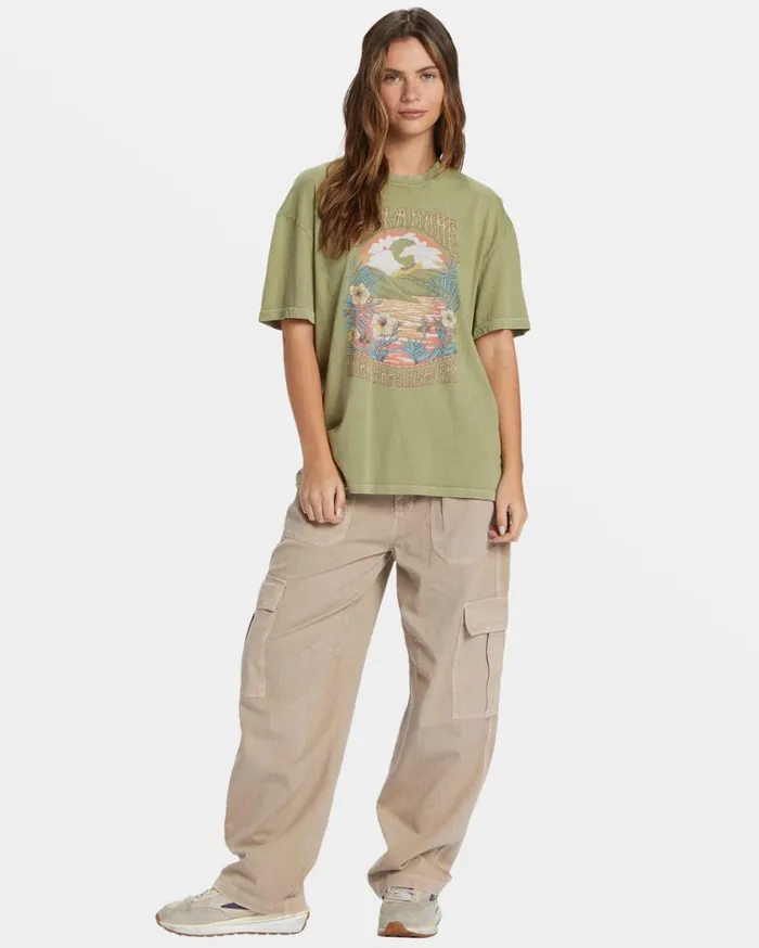 Billabong Trippy Paradise TShirt Avocado Womens Graphic Tees and Tanks Billabong Trippy Paradise TShirt Avocado Womens Graphic Tees and Tanks