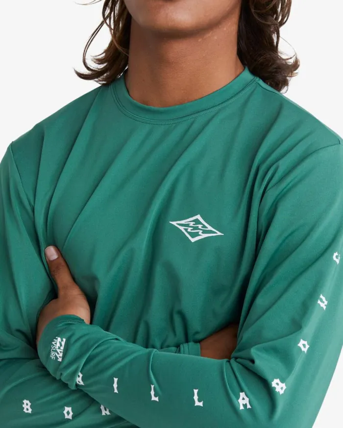 Billabong Unity Loose Fit Long Sleeve Surf Tee Billiard Mens Rashguards and Surf Tees Billabong Unity Loose Fit Long Sleeve Surf Tee Billiard Mens Rashguards and Surf Tees