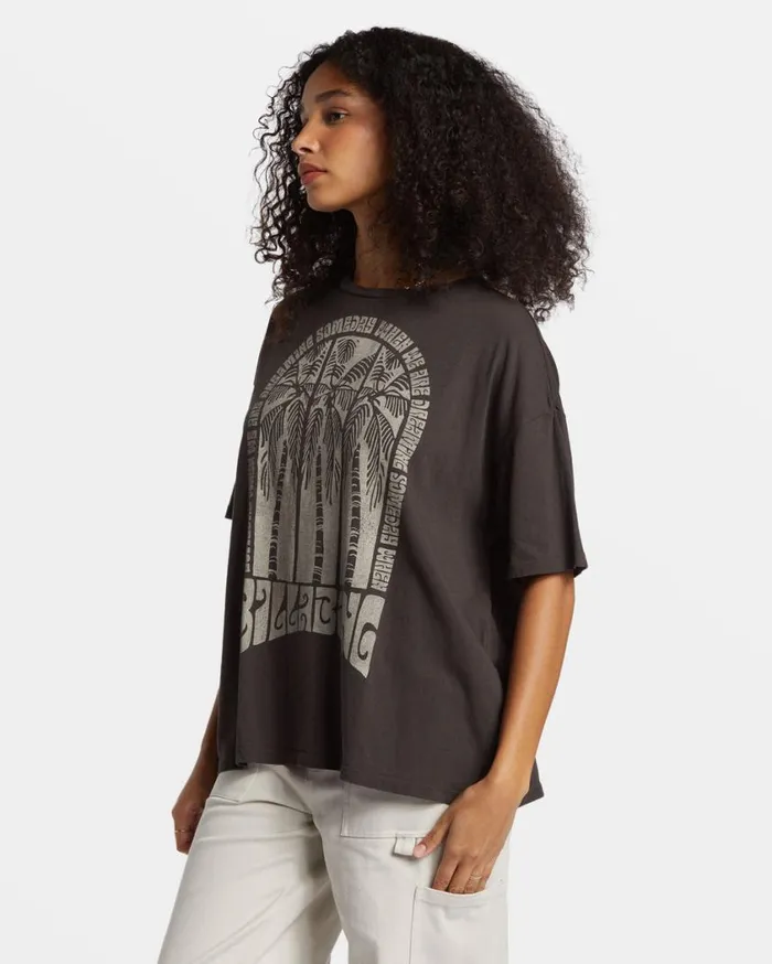 Billabong We Are Dreaming TShirt Off Black Womens Tops Billabong We Are Dreaming TShirt Off Black Womens Tops