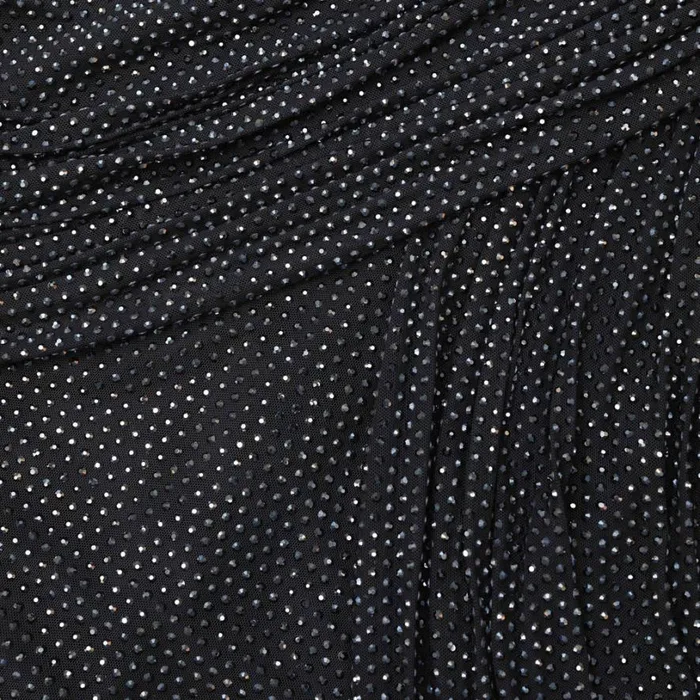 Black Rhinestone Mesh Midi Dress Women Self Portrait Dresses Black Rhinestone Mesh Midi Dress Women Self Portrait Dresses