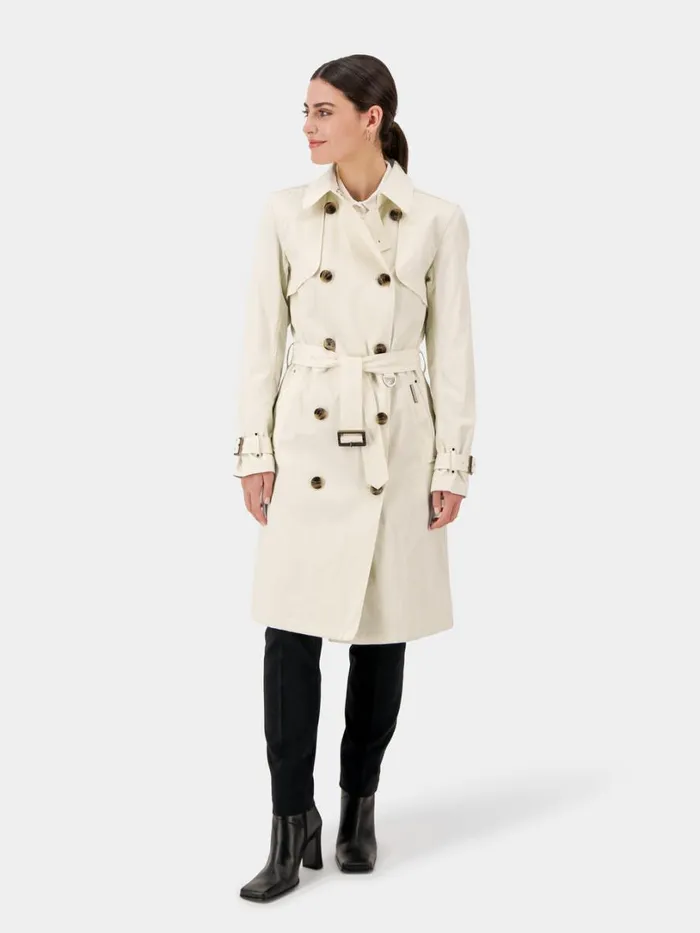 Blanka Coat White Foam Women Didriksons Trenchcoats