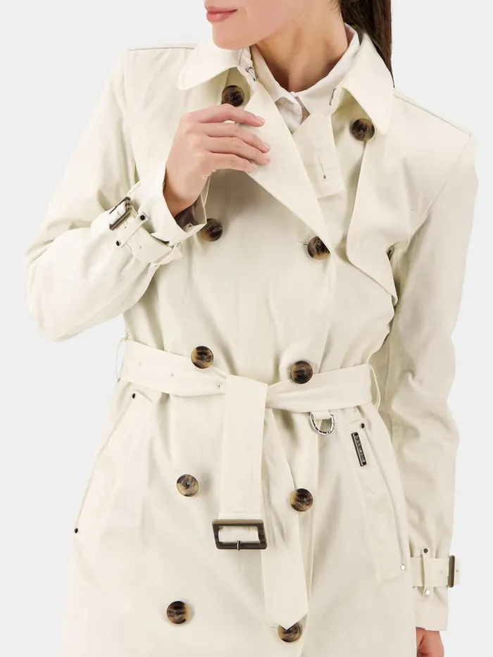 Blanka Coat White Foam Women Didriksons Trenchcoats