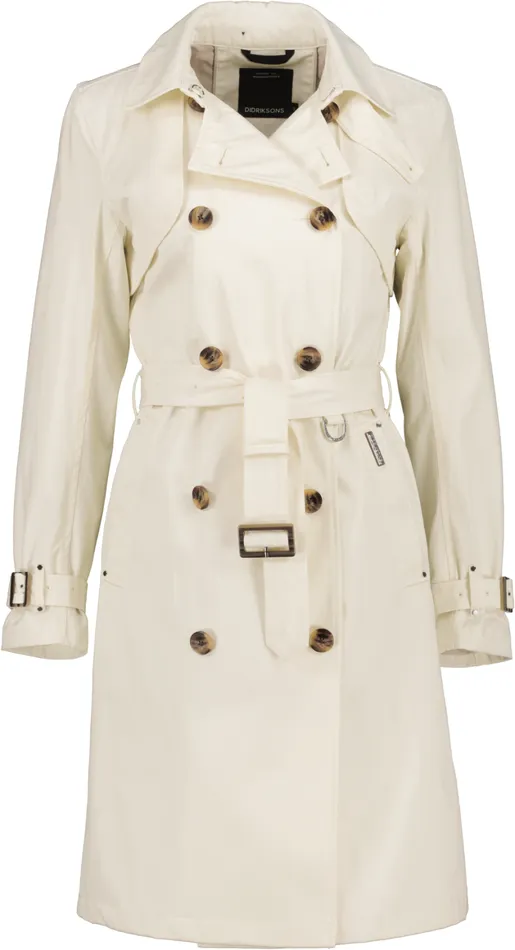 Blanka Coat White Foam Women Didriksons Trenchcoats