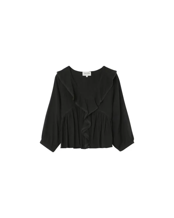 BLOUSE NOIR MEMORY Shop Grace and Mila Ruffled Blouses