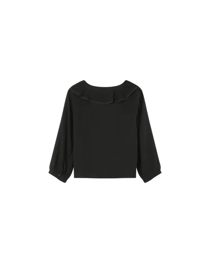 BLOUSE NOIR MEMORY Shop Grace and Mila Ruffled Blouses