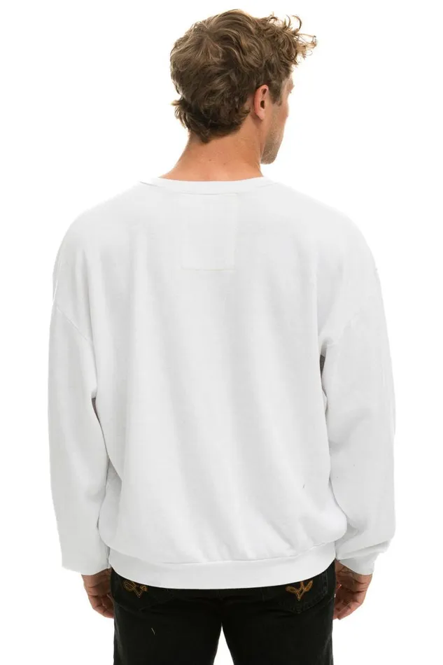Bolt Gradient Relaxed Crew Sweatshirt 8211 White Blue WomenMen Aviator Nation Sweatshirts