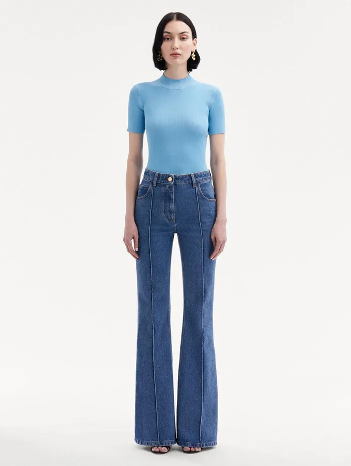 Boot Cut Jeans Blue Women Oscar De La Renta Pants and Skirts Boot Cut Jeans Blue Women Oscar De La Renta Pants and Skirts