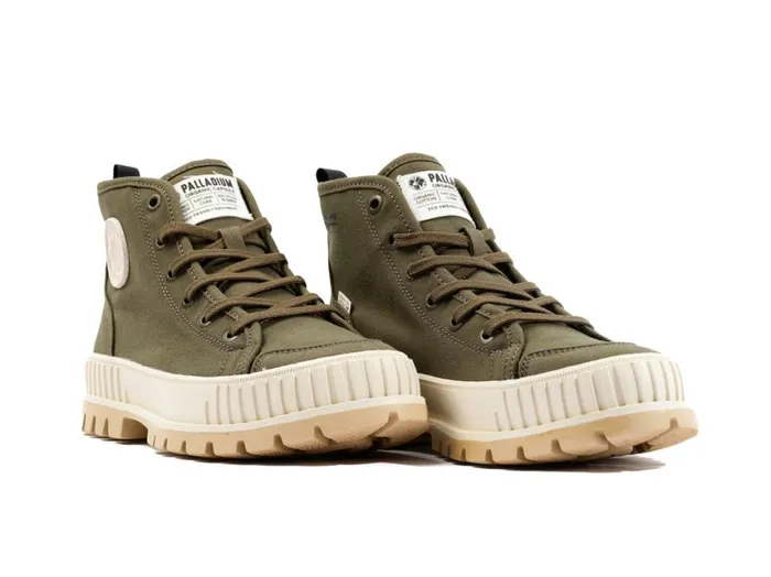 Boots Kids PALLADIUM PALLASHOCK ORGANIC 2 Olive Night Boots Kids PALLADIUM PALLASHOCK ORGANIC 2 Olive Night