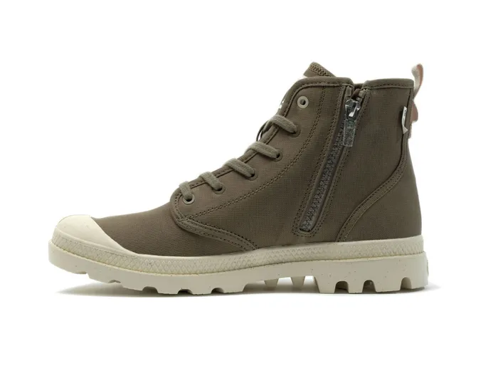 Boots Kids PALLADIUM PAMPA HI ZIP ORGANIC Dusky Green Boots Kids PALLADIUM PAMPA HI ZIP ORGANIC Dusky Green