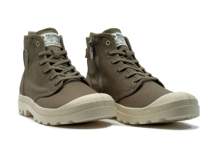 Boots Kids PALLADIUM PAMPA HI ZIP ORGANIC Dusky Green Boots Kids PALLADIUM PAMPA HI ZIP ORGANIC Dusky Green