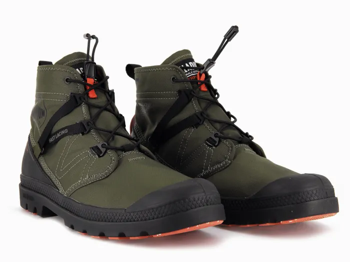 Boots Kids PALLADIUM PAMPA TRAVEL LITE WATERPROOF Olive Night Boots Kids PALLADIUM PAMPA TRAVEL LITE WATERPROOF Olive Night