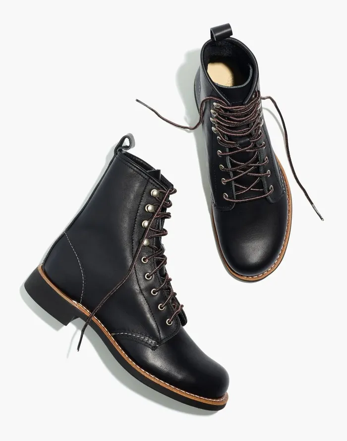 Boots Women Madewell Red Wing Silversmith LaceUp Boots Black Boundary