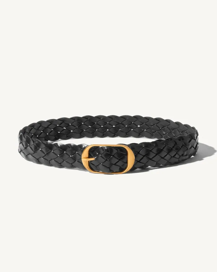 BRAIDED NILI BELT Black Women Nili Lotan Belts and Accessories