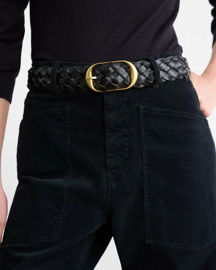 BRAIDED NILI BELT Black Women Nili Lotan Belts and Accessories