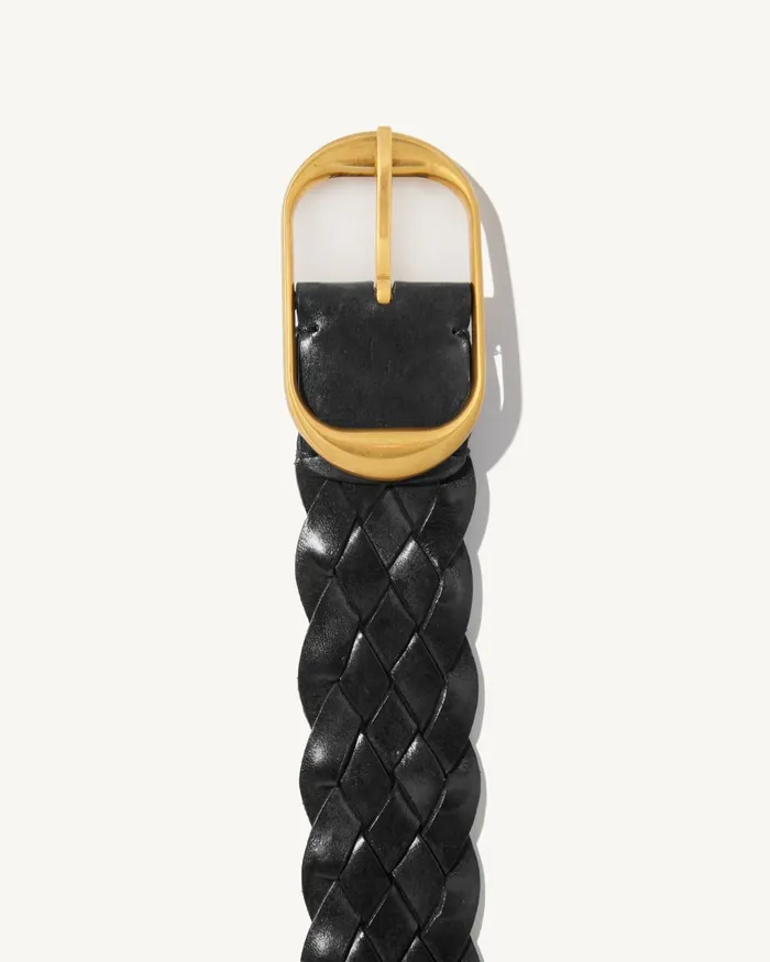 BRAIDED NILI BELT Black Women Nili Lotan Belts and Accessories