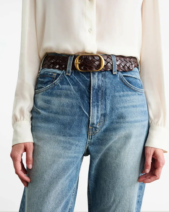 BRAIDED NILI BELT Black Women Nili Lotan Belts and Accessories