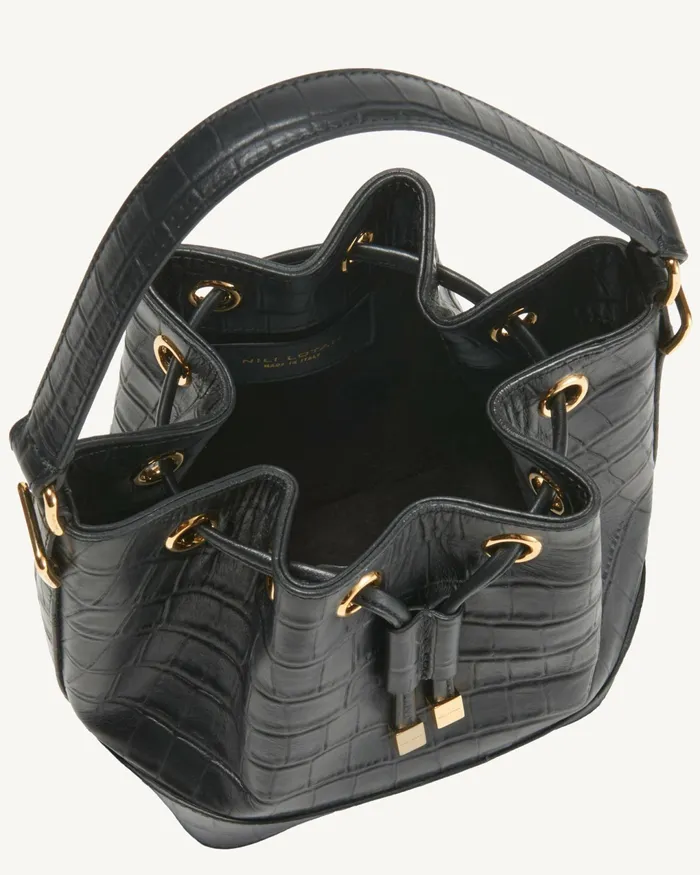 BRIGITTE MINI BUCKET BAG Black And Gold Women Nili Lotan Handbags