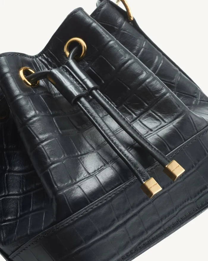BRIGITTE MINI BUCKET BAG Black And Gold Women Nili Lotan Handbags