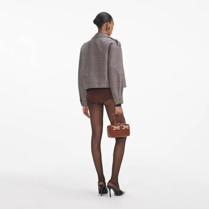 Brown Check Jacket Women Self Portrait Outerwear Brown Check Jacket Women Self Portrait Outerwear