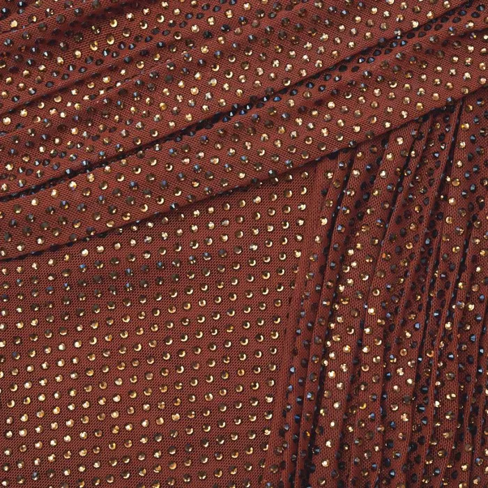 Brown Rhinestone Mesh Top Women Self Portrait Tops Brown Rhinestone Mesh Top Women Self Portrait Tops