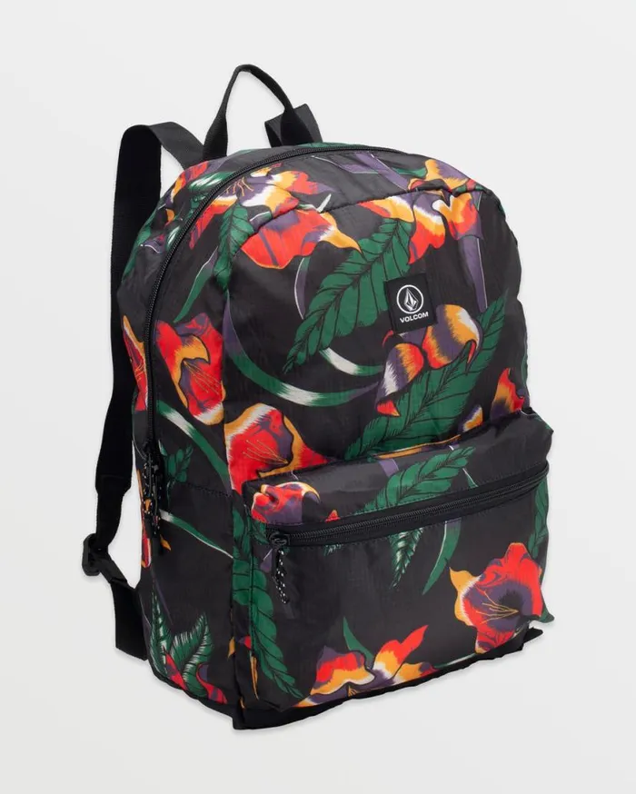 Bt Packable Backpack 8211 Black Floral Print Mens Volcom Bags and Backpacks