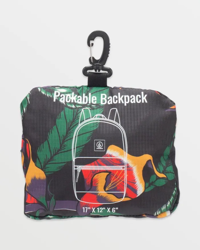 Bt Packable Backpack 8211 Black Floral Print Mens Volcom Bags and Backpacks