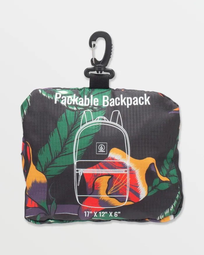 Bt Packable Backpack 8211 Black Floral Print Mens Volcom Bags and Backpacks